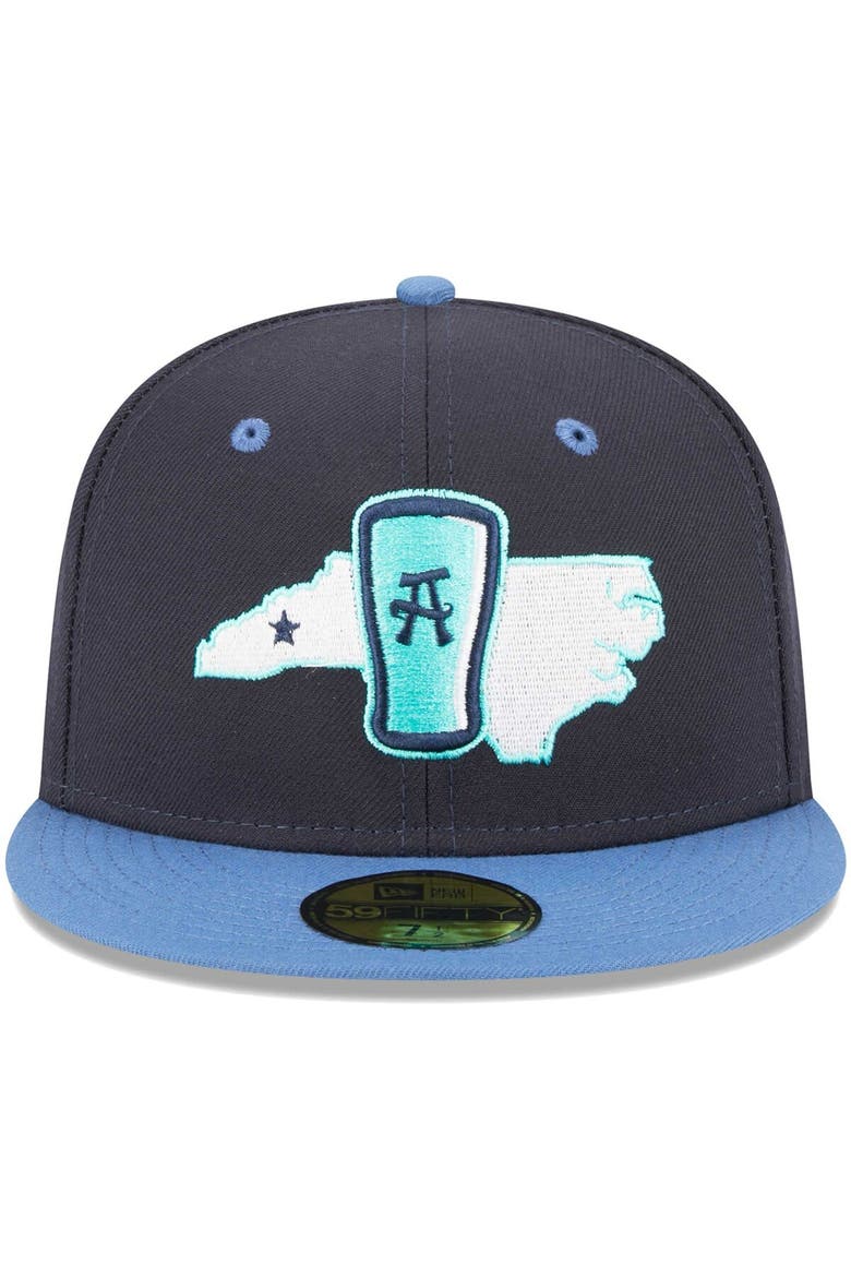 Men's New Era Navy Asheville Tourists Theme Nights Asheville Beer City Tourists  59FIFTY Fitted Hat, Alternate, color, Navy