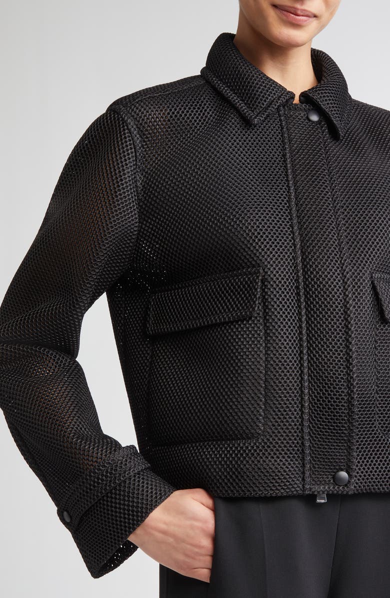 Max Mara Strenna Technical Mesh Jacket, Alternate, color, Black