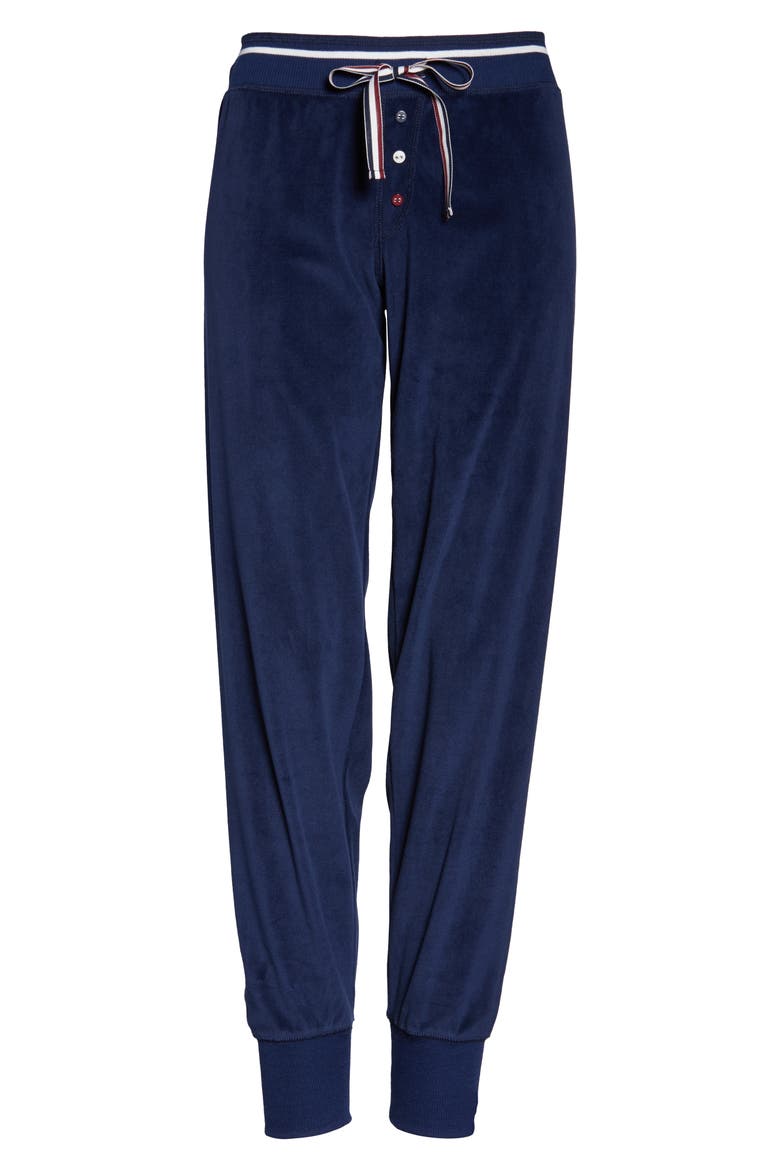 Oh My Velour Pajama Pants, Alternate, color, NAVY