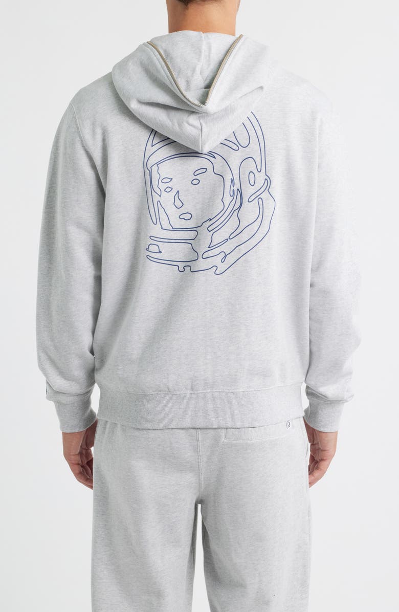 Billionaire Boys Club Small Curve Graphic Zip Hoodie, Alternate, color, Heather Grey