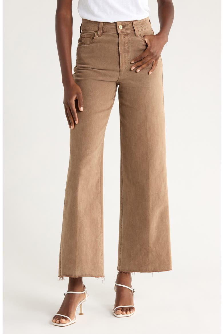 Anessa High Waist Raw Hem Wide Leg Jeans, Main, color, VINTAGE CANEWOOD