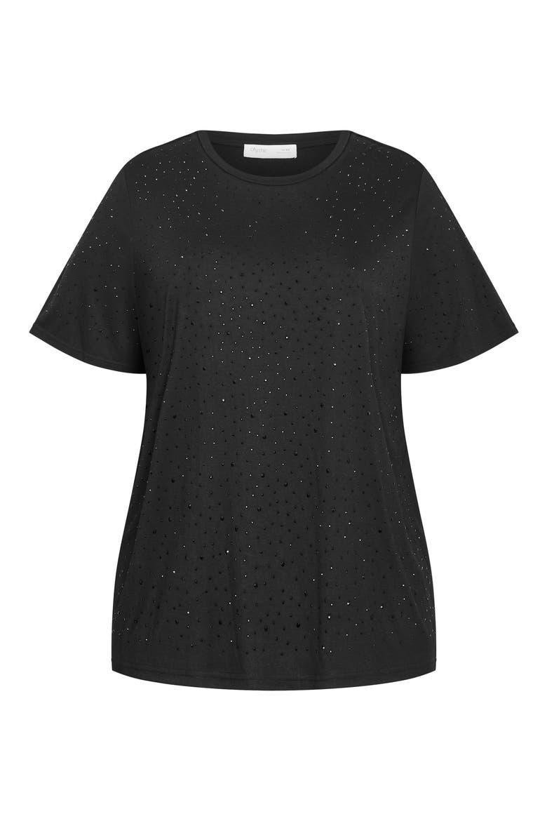 Blinged Up Embellished T-Shirt, Alternate, color, BLACK