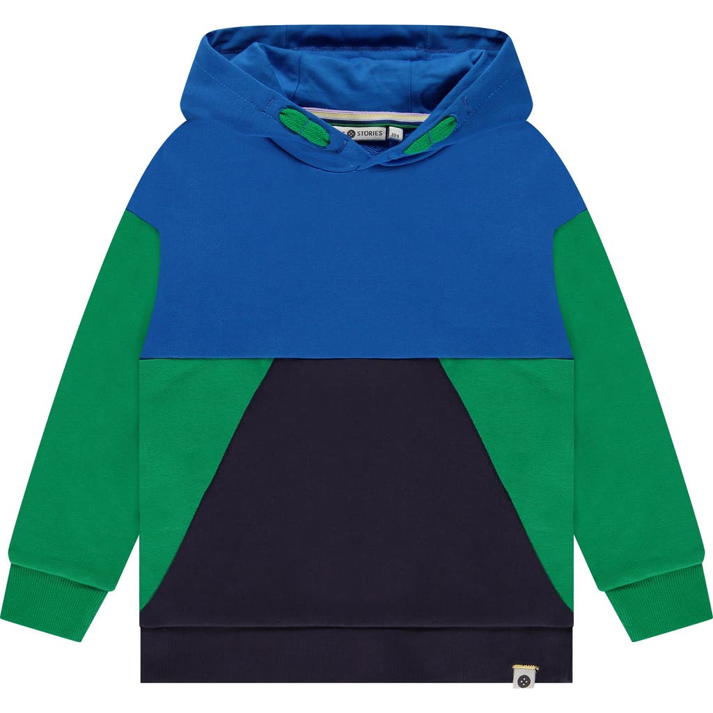 Stains And Stories By Babyface Colorblock Hoodie In Green
