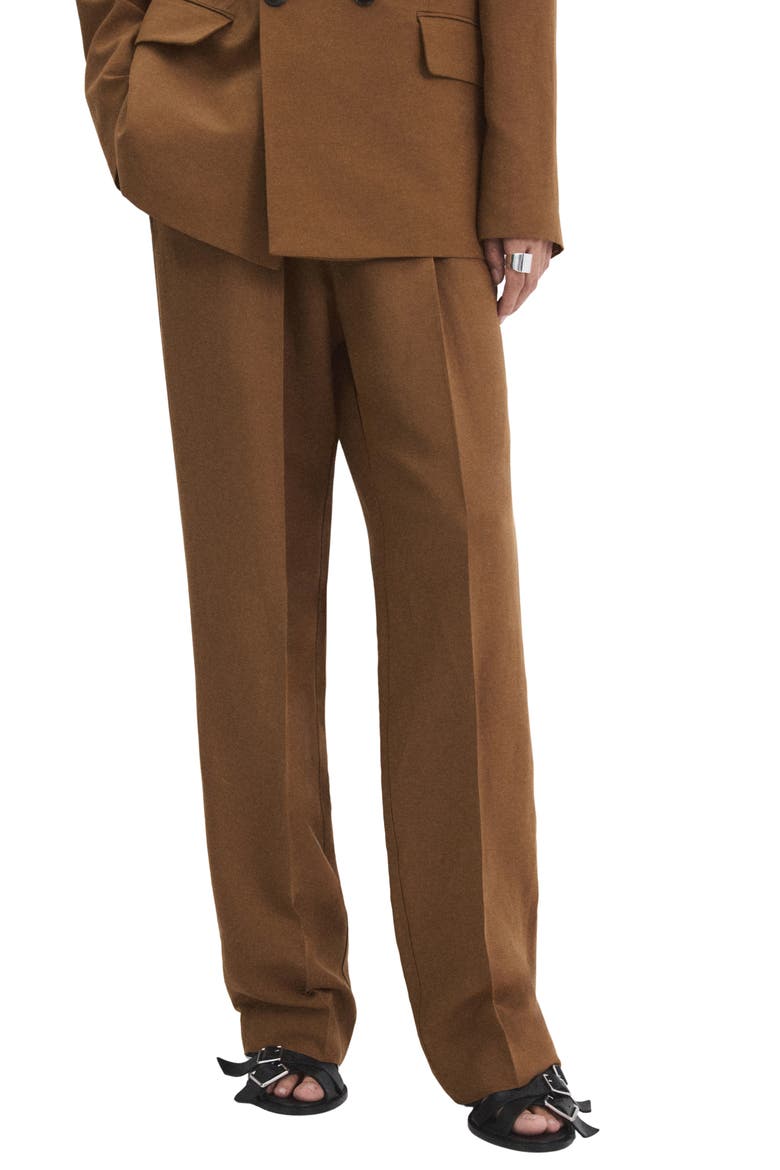 Drawstring Straight Leg Pants, Main, color, CARAMEL