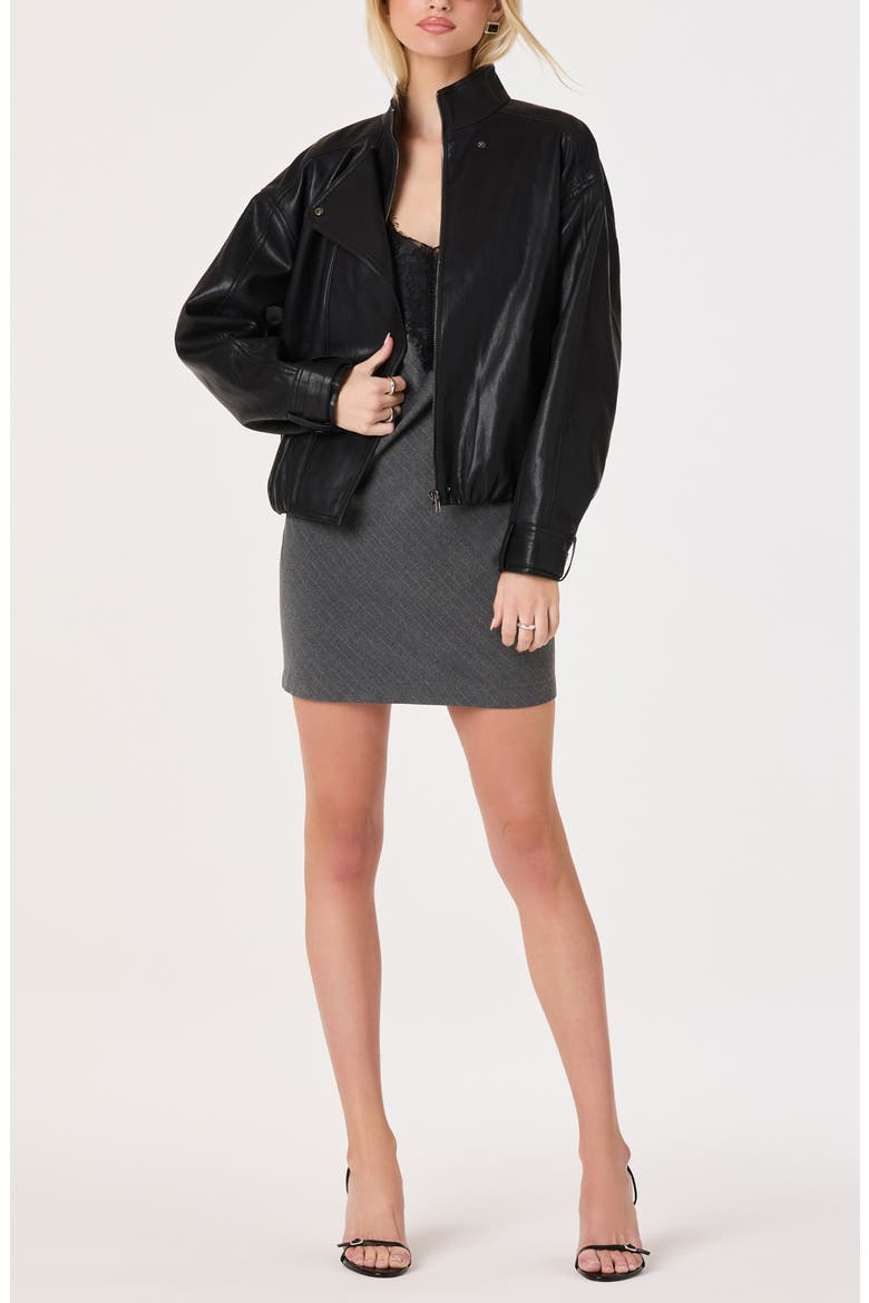 Jett Faux Leather Jacket, Alternate, color, BLACK