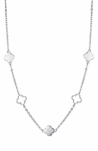 Adornia Clover Station Chain Necklace