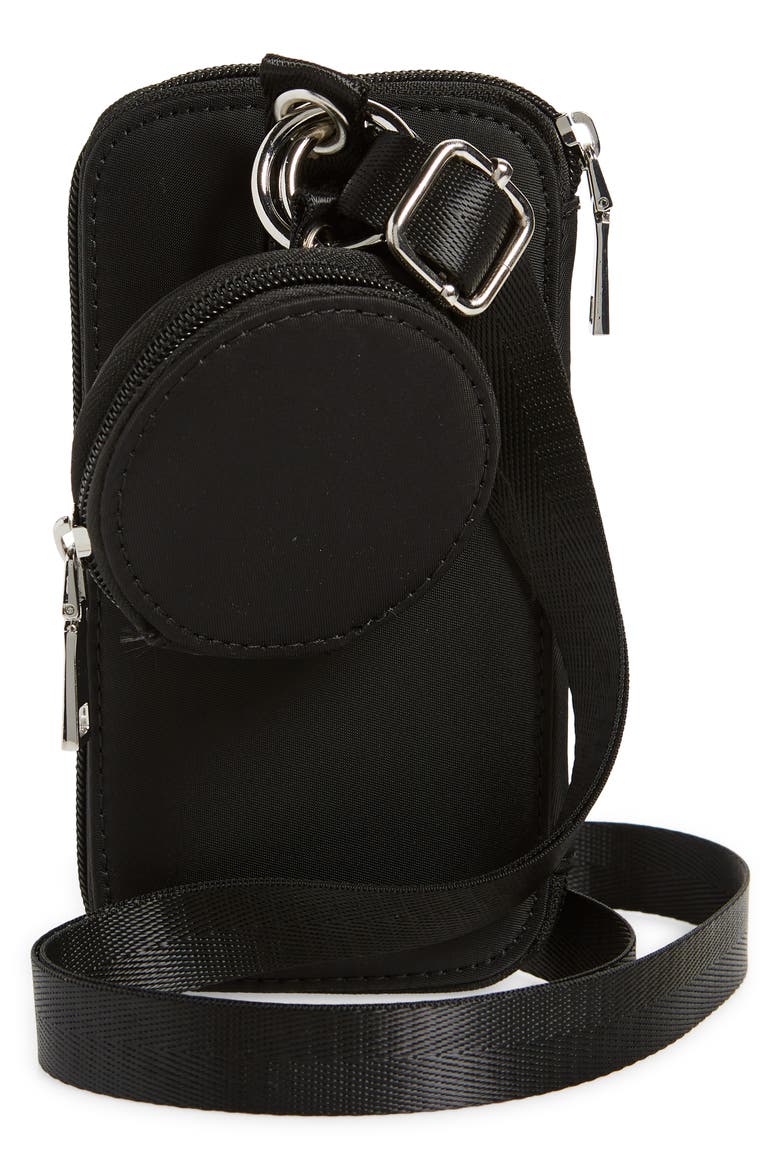 Phone Lanyard Bag with Zip Pouch, Alternate, color, BLACK