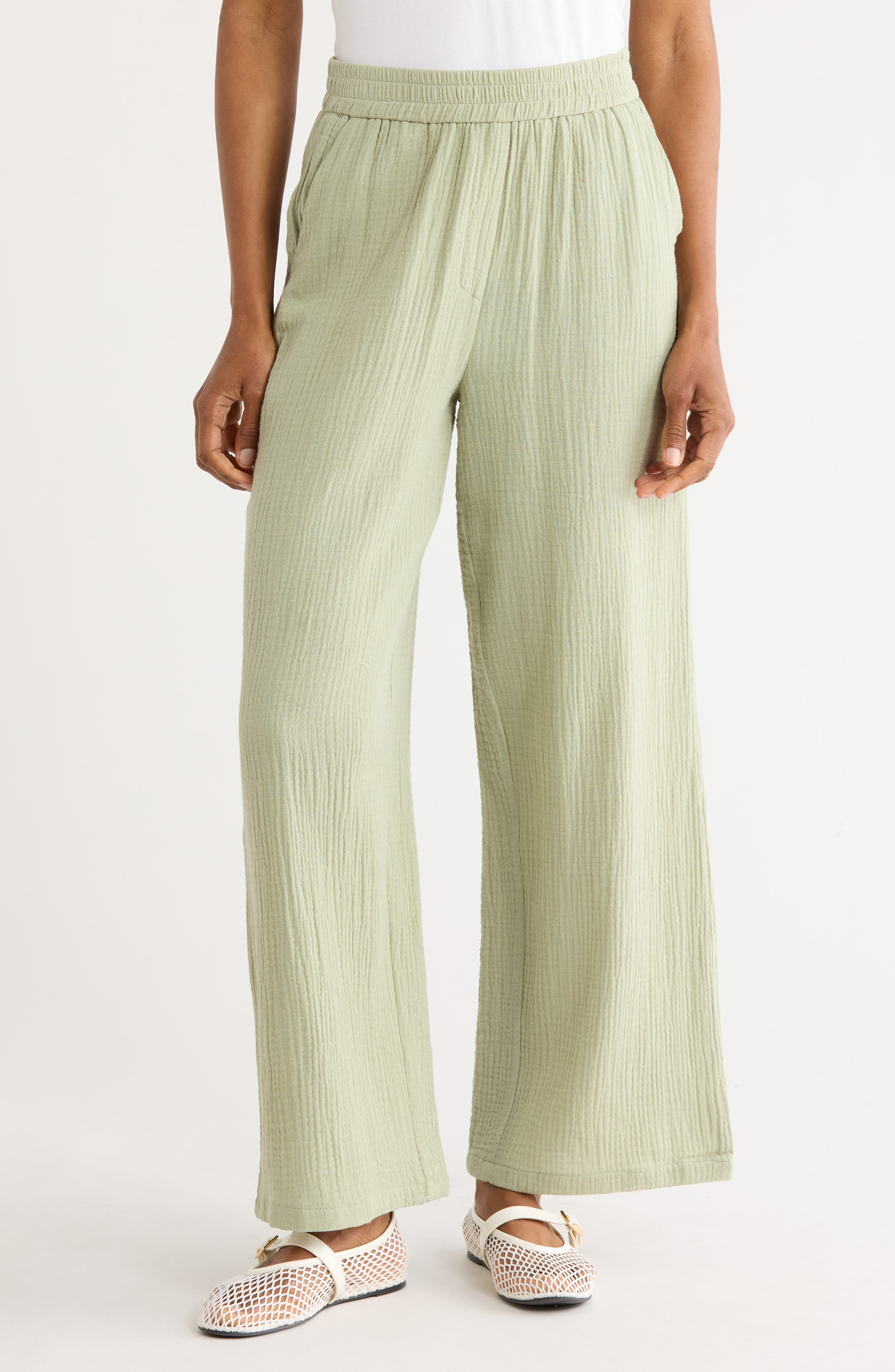 FRNCH Aymie Cotton Gauze Pull-On Pants
