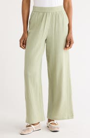 FRNCH Aymie Cotton Gauze Pull-On Pants