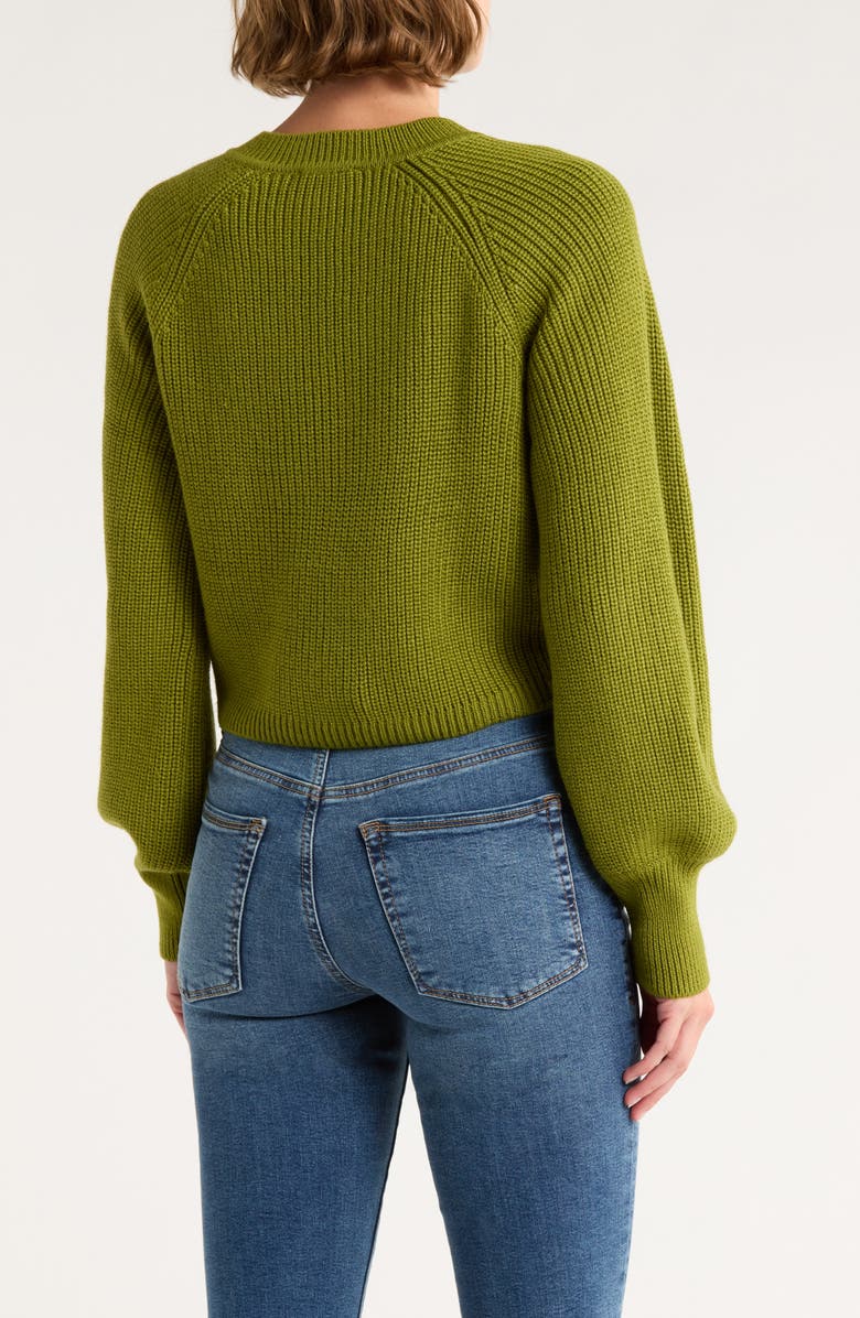 Cinq à Sept Keren Button Shoulder Sweater, Alternate, color, Calla Green