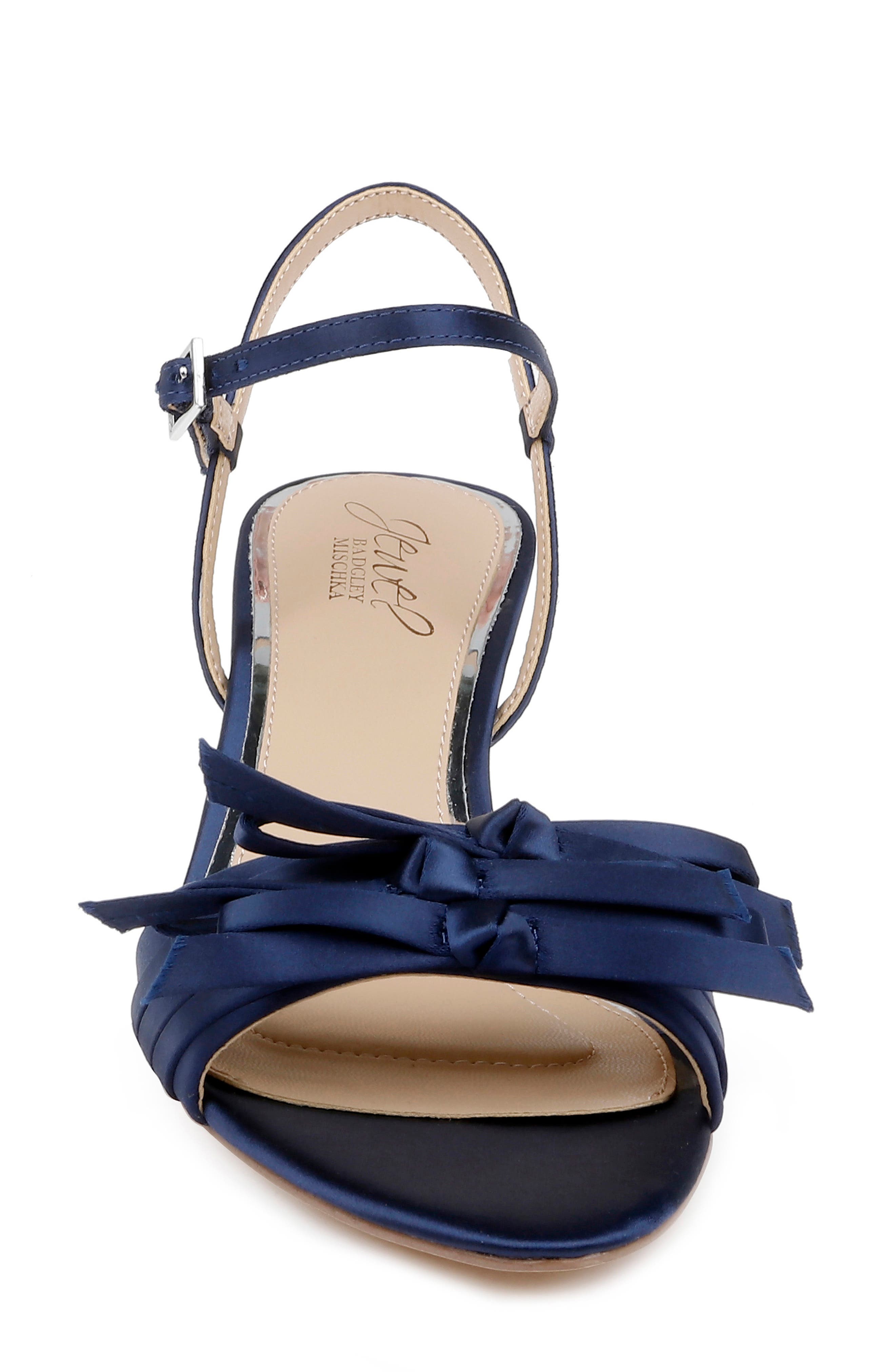 Floribeth Ankle Strap Sandal, Alternate, color, NAVY SATIN