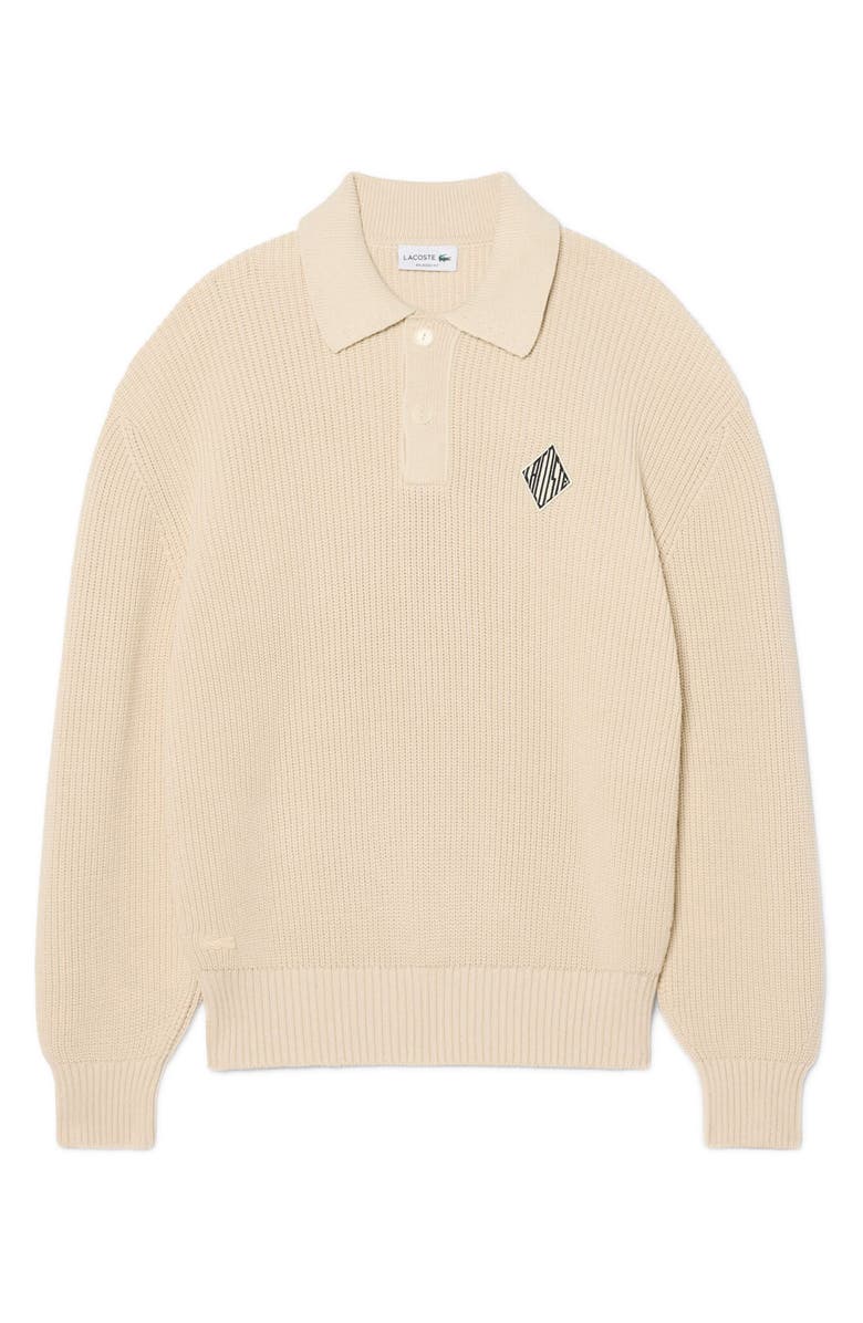 Lacoste Relaxed Fit Polo Sweater, Alternate, color, Powder