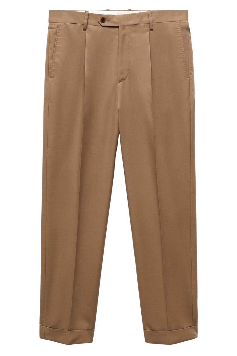 Slim Fit Virgin Wool & Cotton Pants, Alternate, color, BROWN