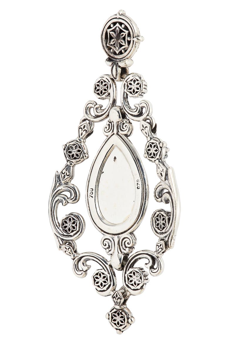 Circe Black Spinel Chandelier Earrings, Alternate, color, SILVER
