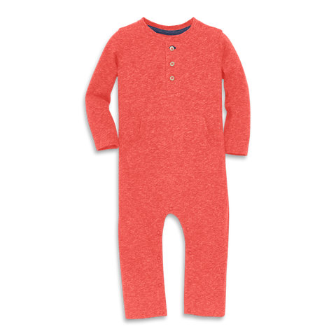 Baby Heathered Henley Romper