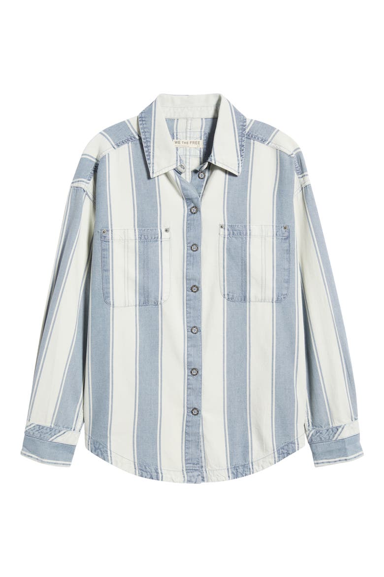 Crossroads Stripe Button-Up Shirt, Alternate, color, INDIGO COMBO