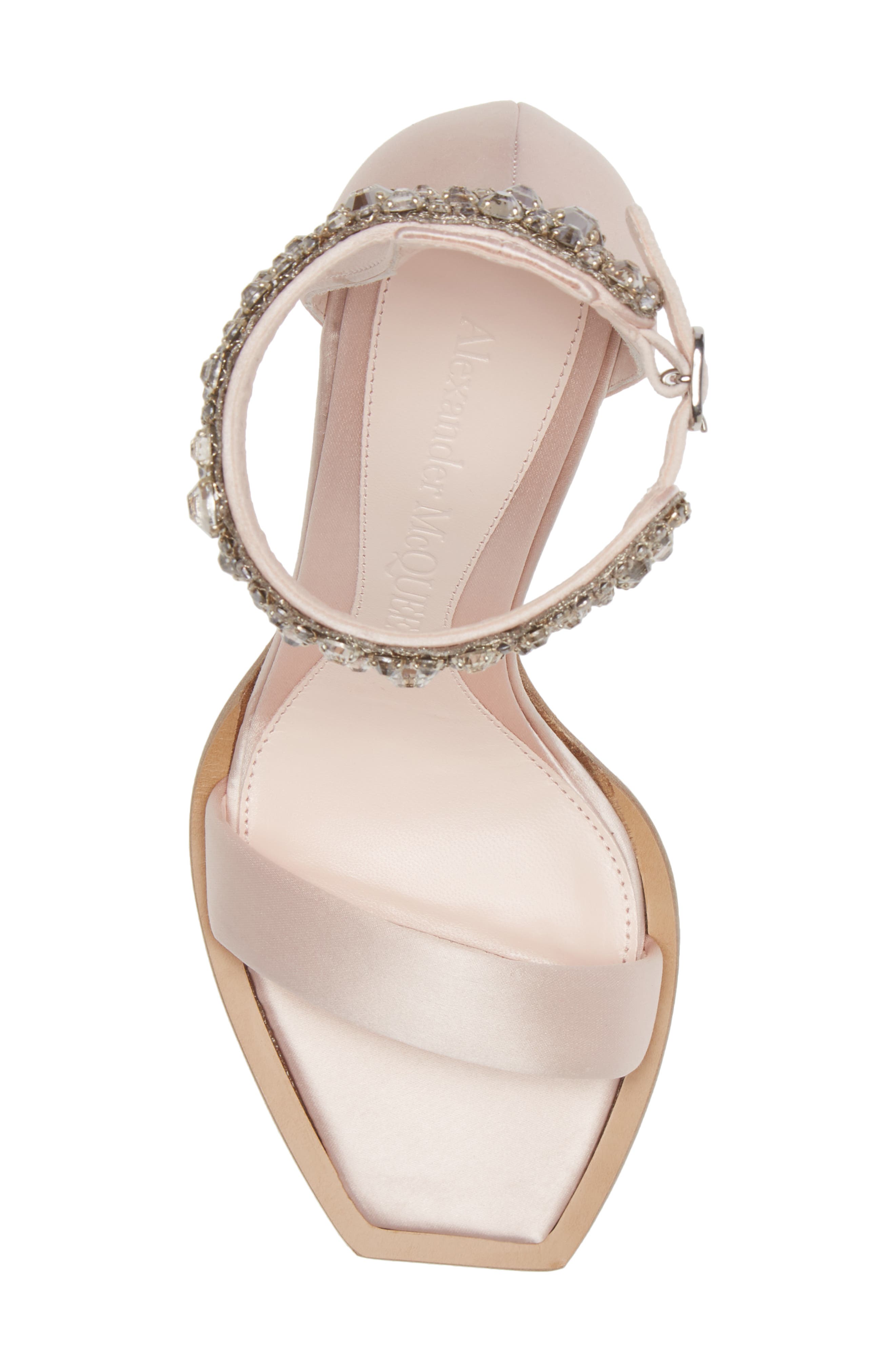 McQueen Crystal Strap Sandal, Alternate, color, 