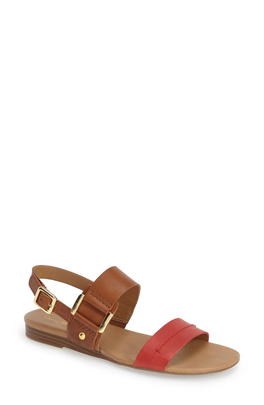 'Gustava' Sandal, Main, color, PAPRIKA/ SADDLE
