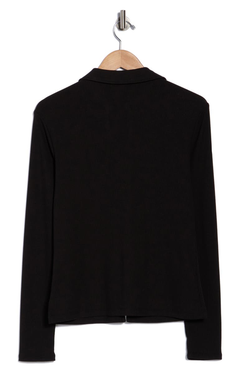 Sanctuary Johnny Collar Long Sleeve Button-Up Top, Alternate, color, Black