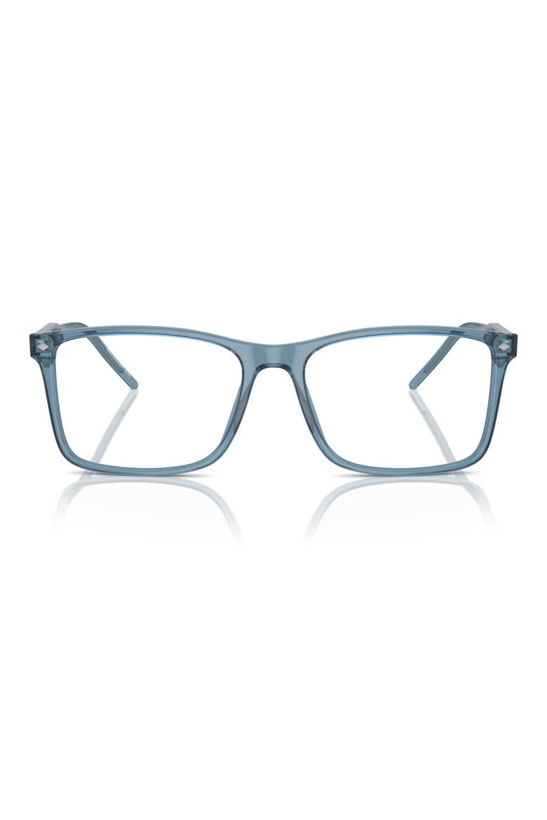 57MM RECTANGLE, Main, color, TRANSPARENT BLUE / DEMO LENS