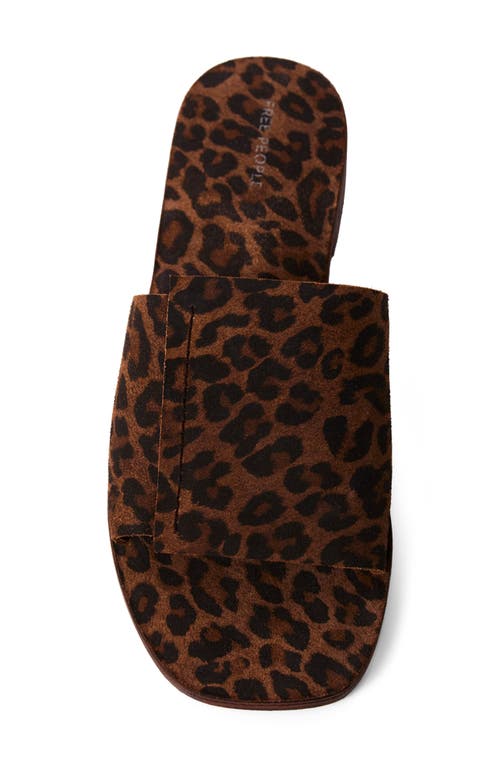 Free People Verona Slide Sandal In Chestnut Leopard