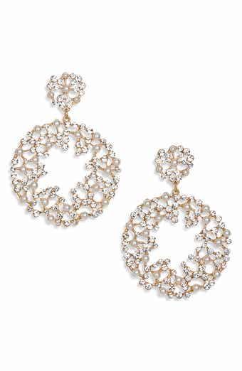 Tasha Crystal & Faux Pearl Drop Earrings