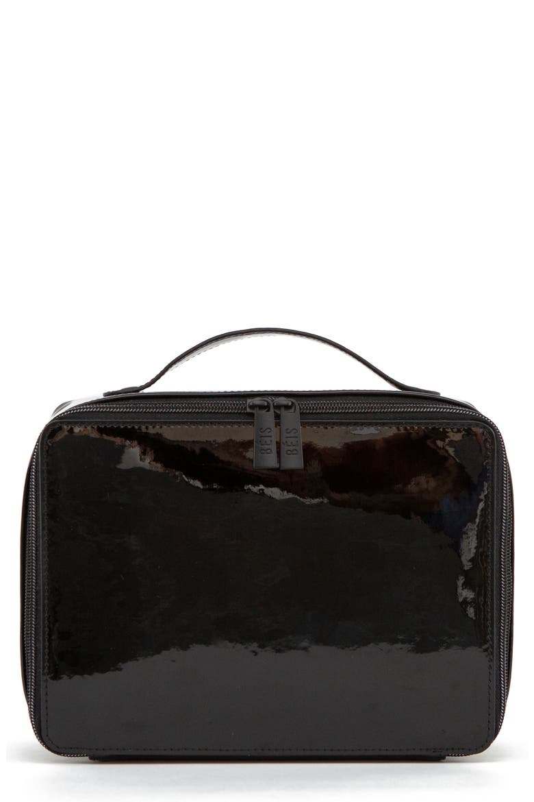 Travel Cosmetics Case, Main, color, BLACK