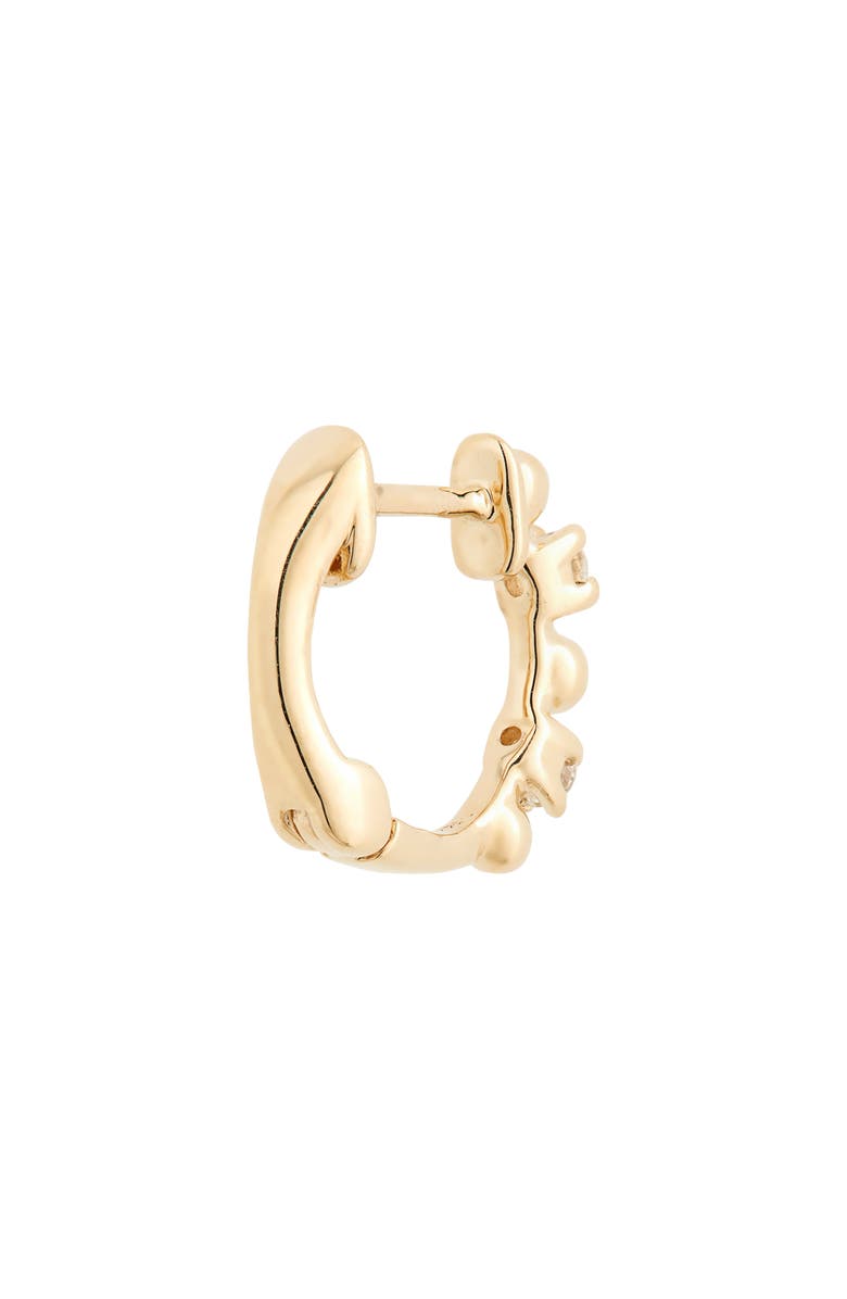 Dana Rebecca Designs Poppy Rae Alternating Pebble & Diamond Huggie Hoop Earrings, Alternate, color, Yellow Gold