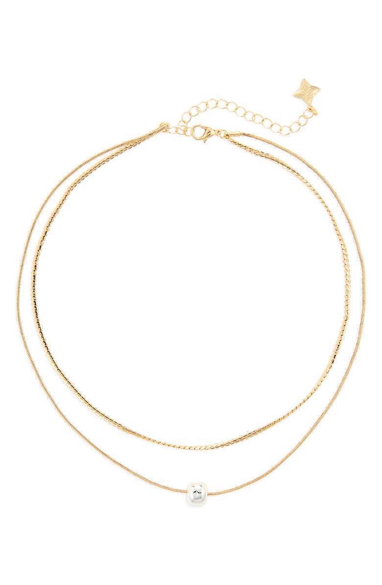 Panacea Layered Pendant Necklace, Main, color, Two Tone