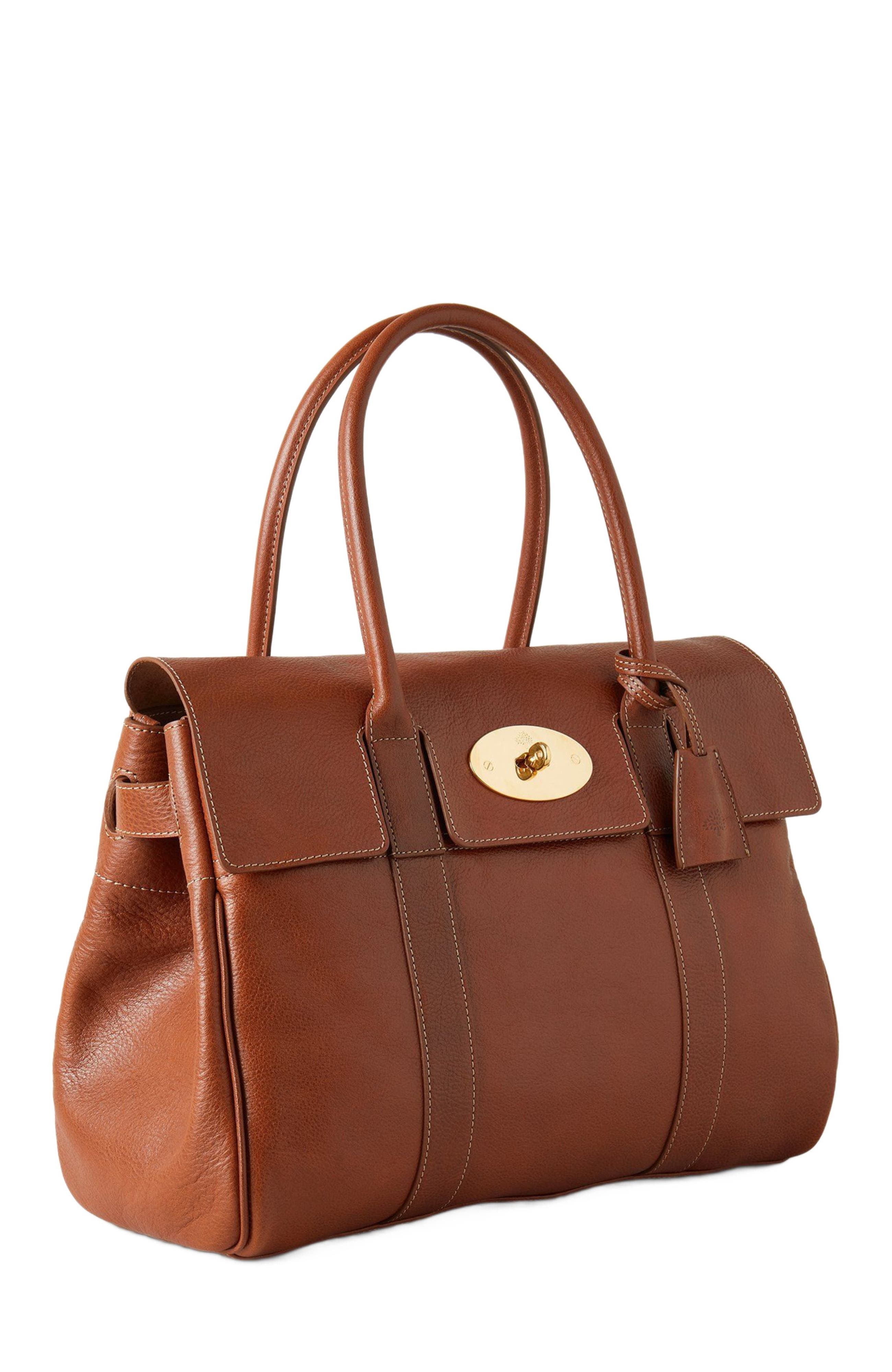 Mulberry Bayswater Leather Satchel, Alternate, color, Oak