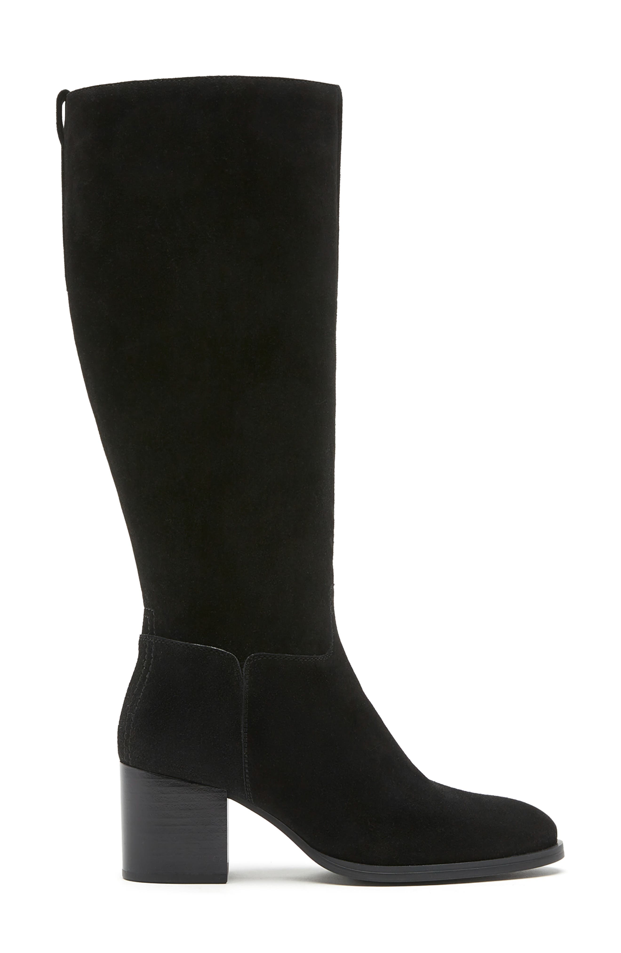 Wander Waterproof Knee High Boot, Alternate, color, BLACK SUEDE