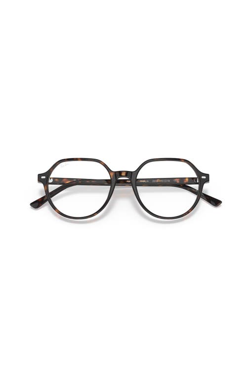 Ray Ban Ray-ban 49mm Round Optical Glasses In Brown