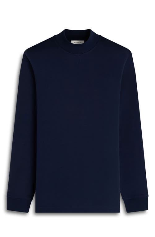 Bugatchi Long Sleeve Mock Neck T-shirt In Blue