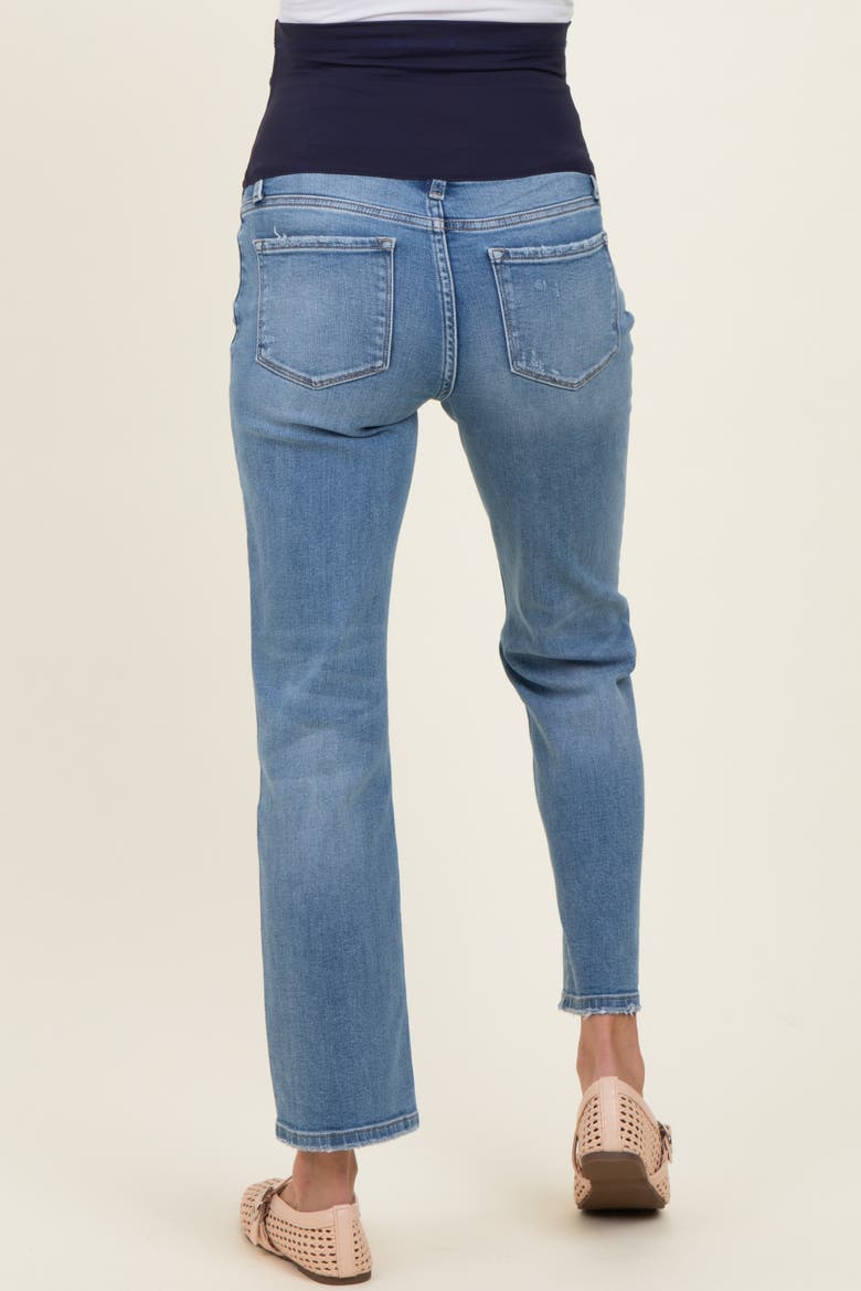Ankle Slim Straight Leg Maternity Jeans, Alternate, color, Blue