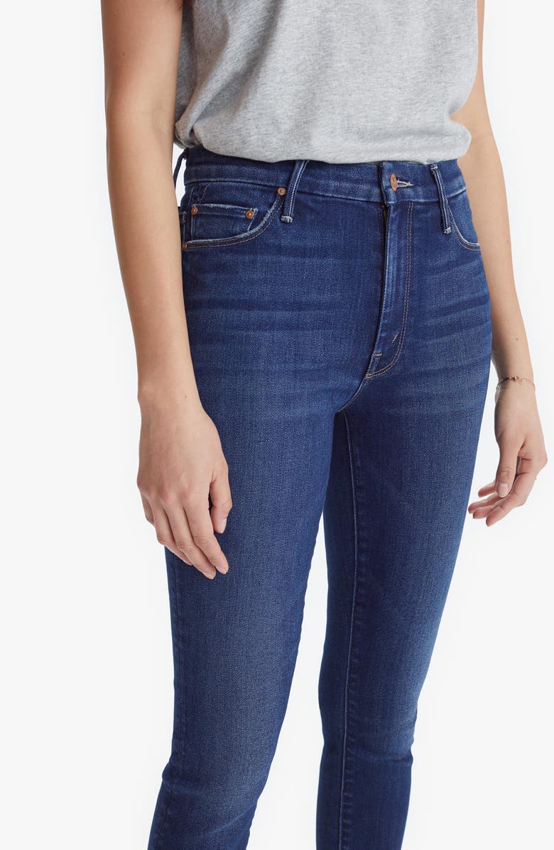 MOTHER The Looker High Waist Frayed Ankle Skinny Jeans, Alternate, color, 