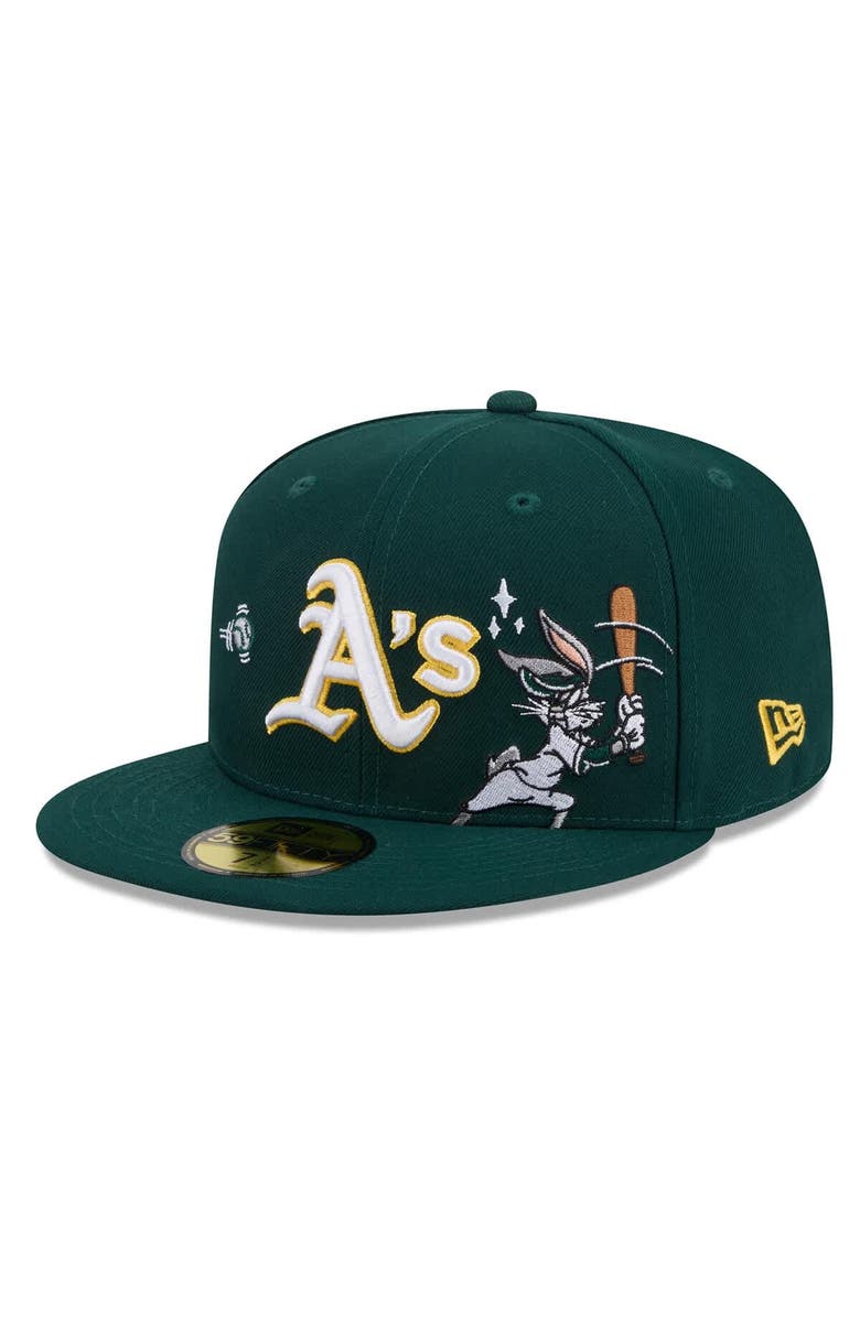 New Era Men's New Era Green Athletics Looney Tunes Bugs Bunny 59FIFTY Fitted Hat, Alternate, color, Green
