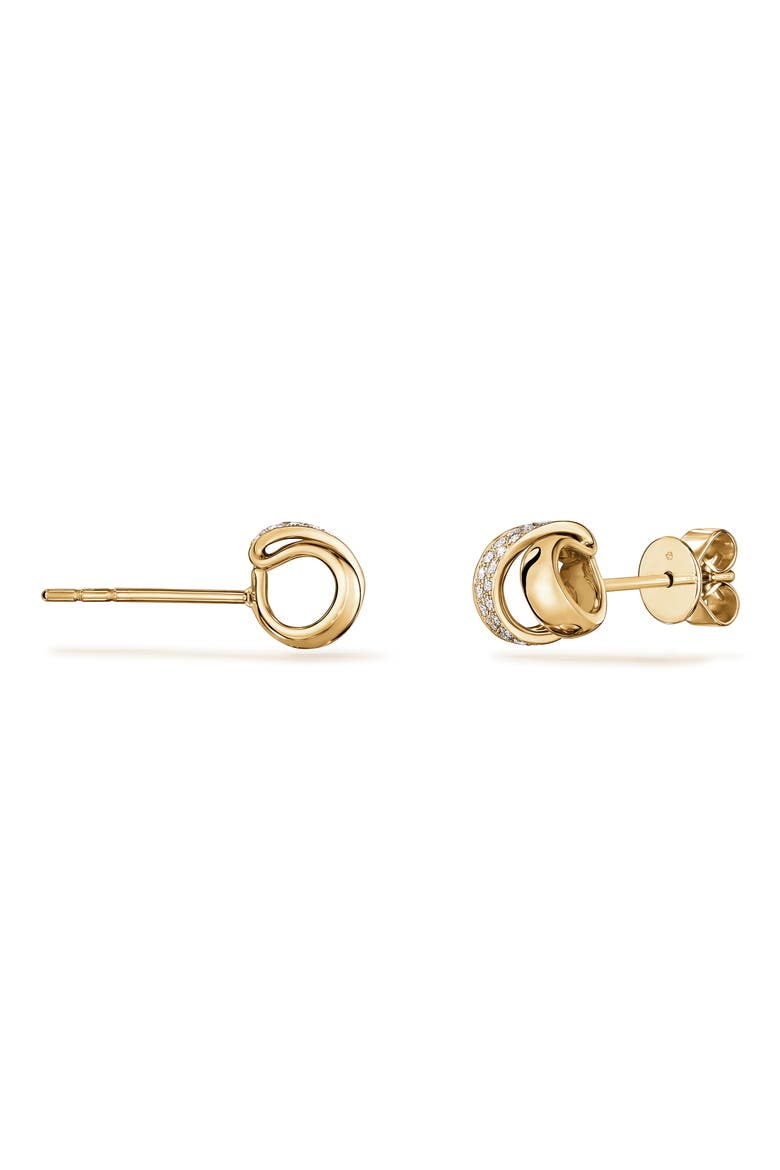 18k Gold Diamond Flip Stud Earrings, Alternate, color, 18K YELLOW GOLD/DIAMOND