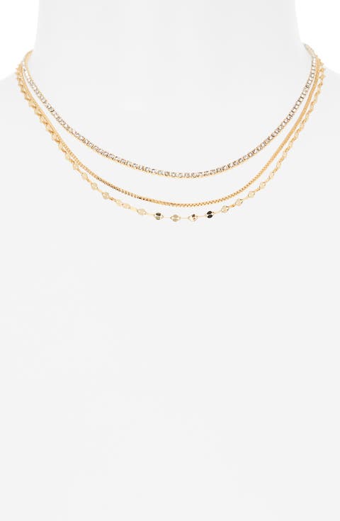 Delicate Sparkle Layered Chain Necklace