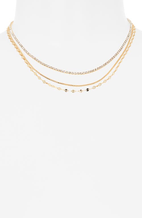 Ettika Delicate Sparkle Layered Chain Necklace In Gold