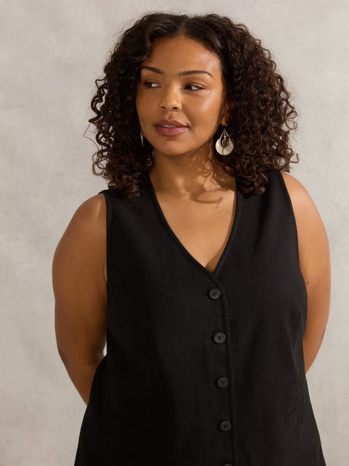 Live Unlimited Linen Waistcoat In Black