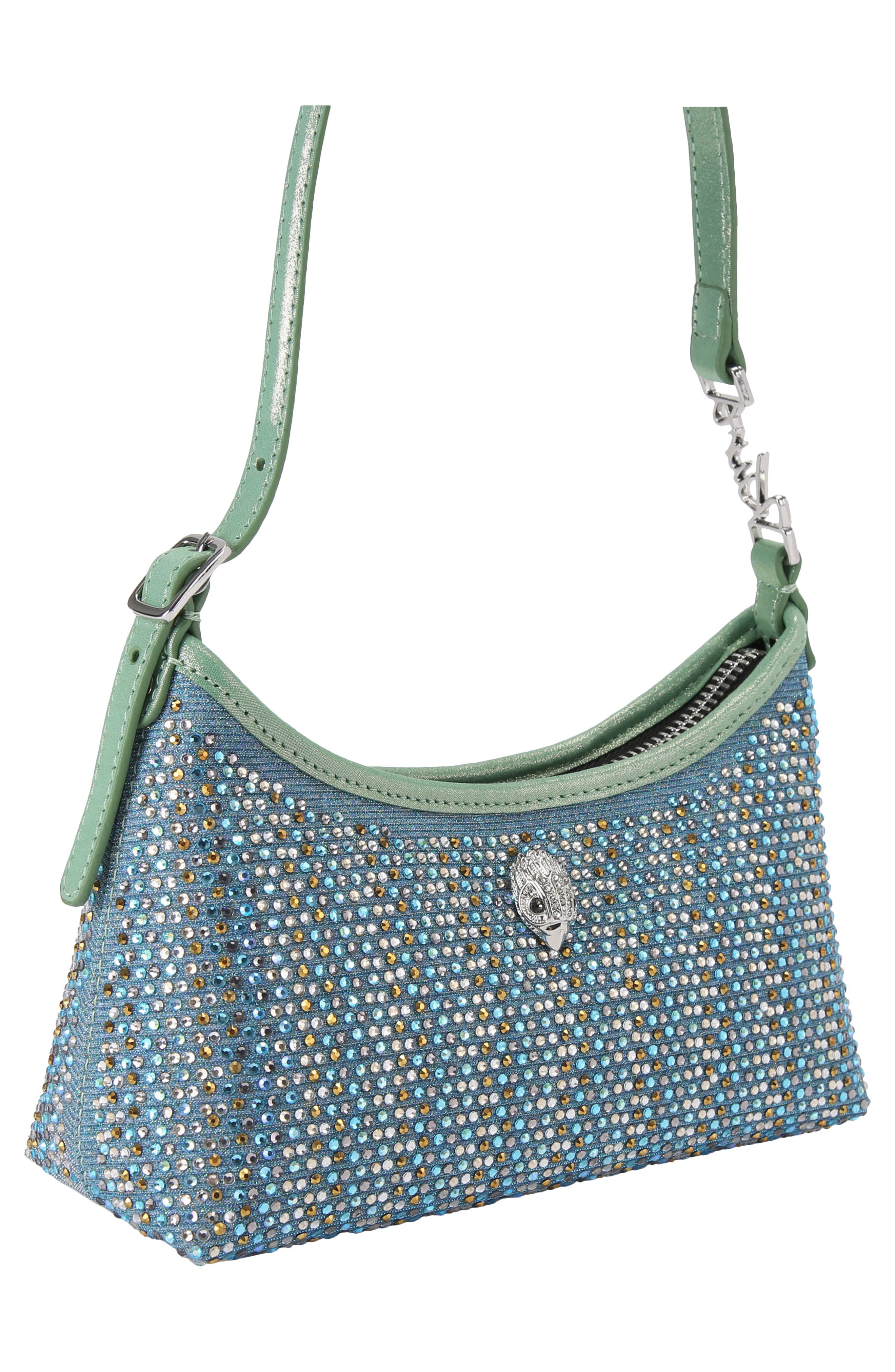 Kurt Geiger London Mini Kurt Fabric Shoulder Bag, Alternate, color, Pastel Blue