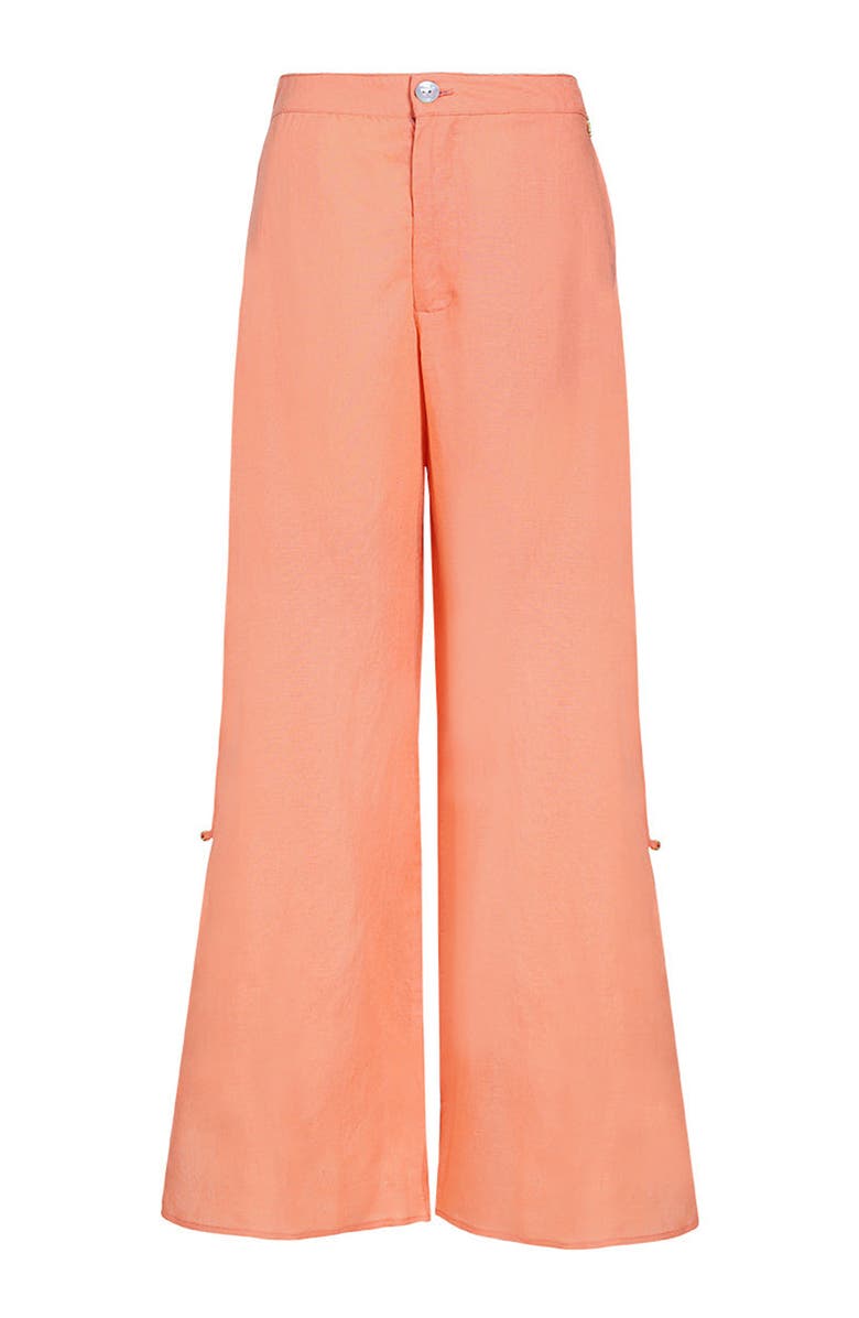 KIBYS Sunset Bazaar Tangerine Zenda Linen Pant with Gems, Alternate, color, Pastel Orange Tangerine