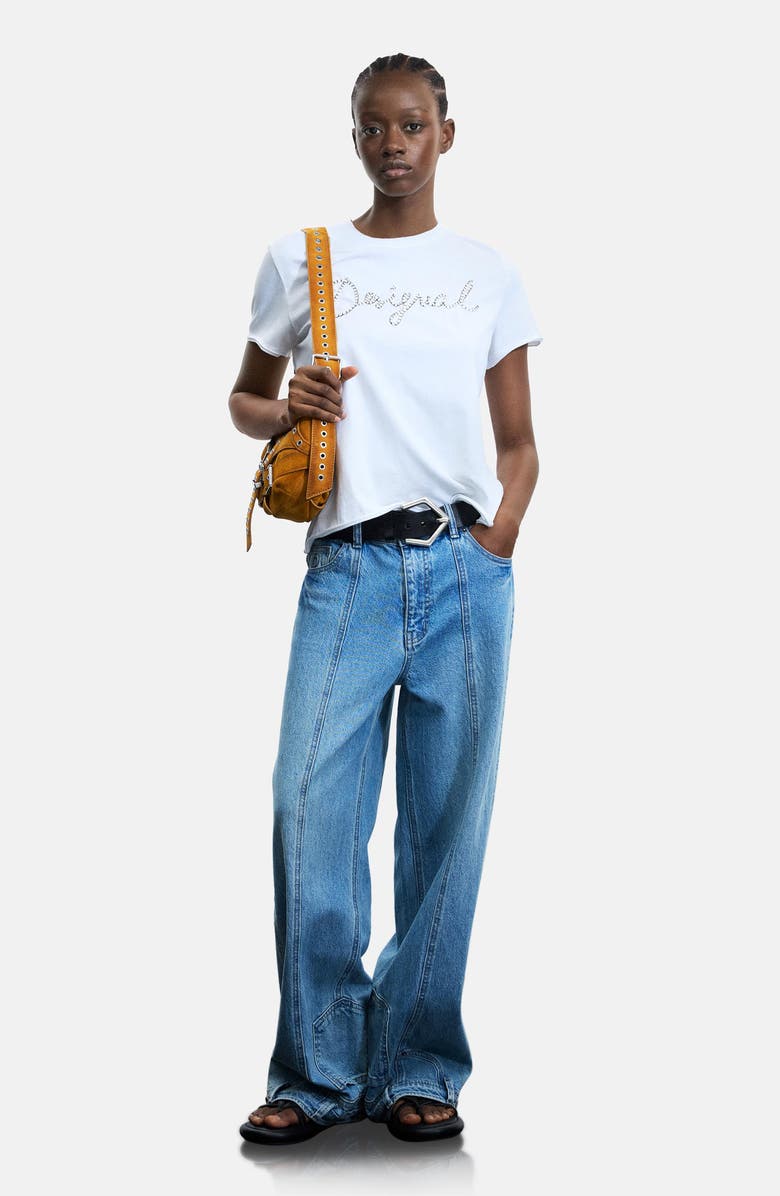 Desigual Stitch Logo T-Shirt, Alternate, color, White