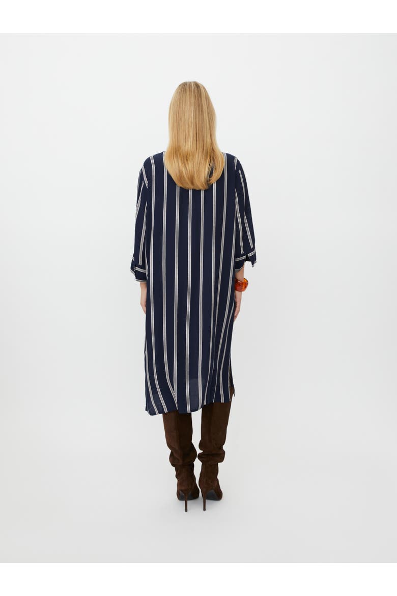 MaNimes Striped Midi Dress, Alternate, color, Navy Blazer