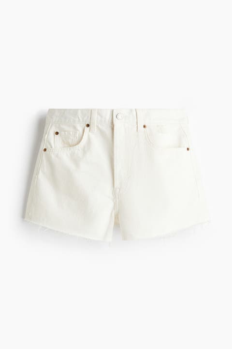 Raw-edge Denim Shorts