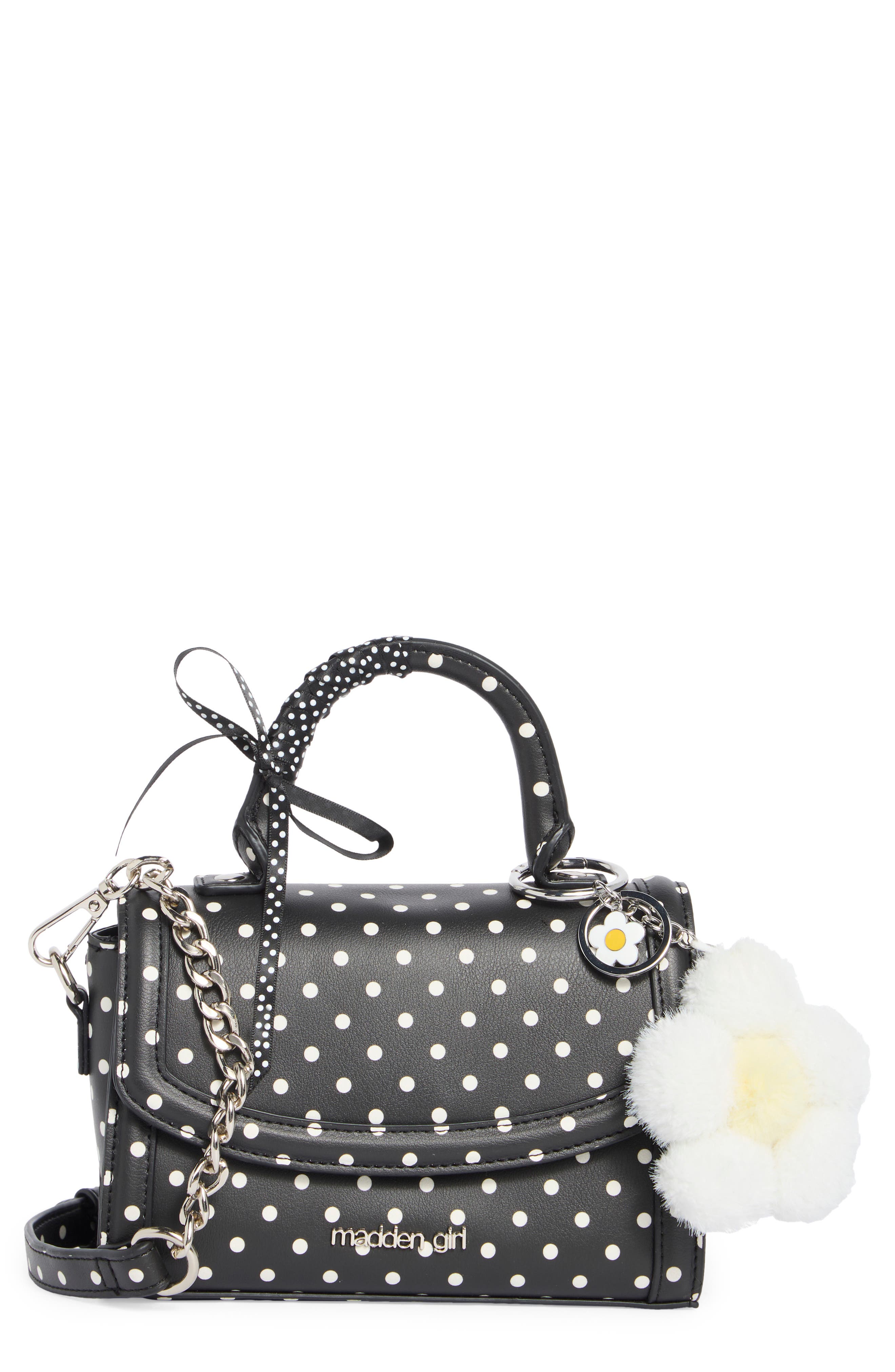 Madden Girl Daisy Charm Top Handle Crossbody Bag