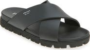 Prada Cross Strap Slide Sandal