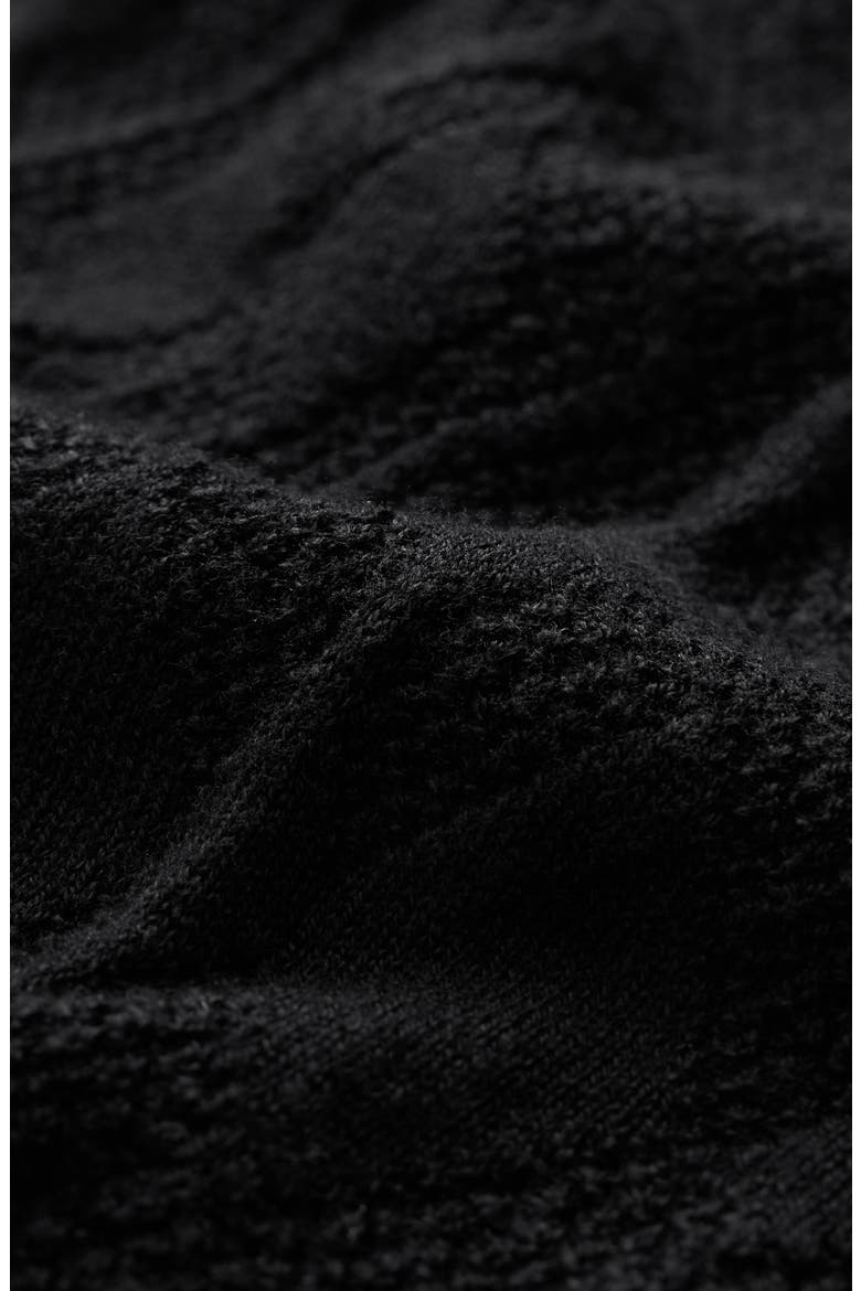 Brycen Broken Argyle Organic Cotton Sweater, Alternate, color, BLACK