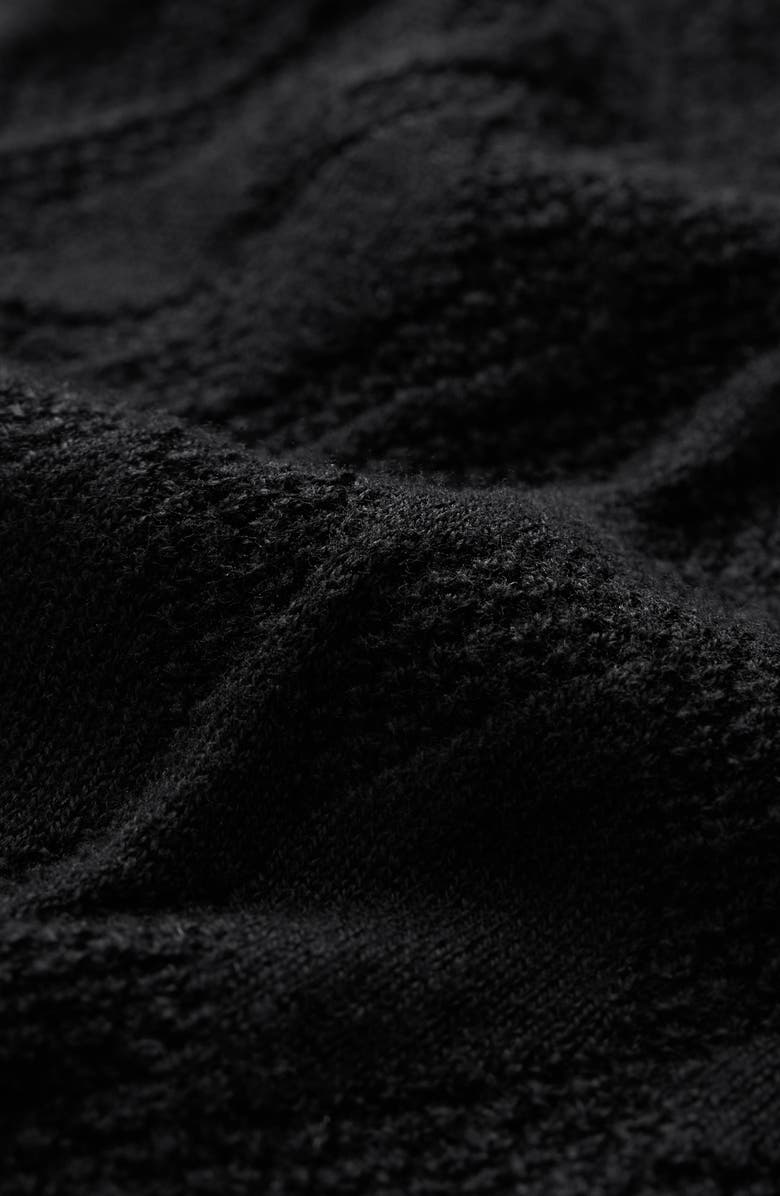 John Varvatos Brycen Broken Argyle Organic Cotton Sweater, Alternate, color, Black