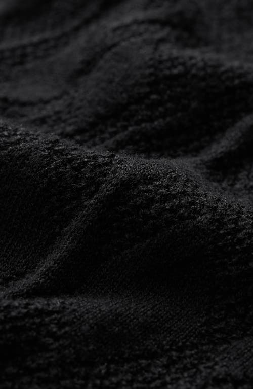John Varvatos Brycen Broken Argyle Organic Cotton Sweater In Black